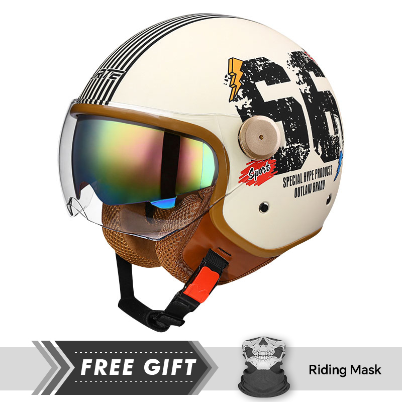 Motorcycle Gear Store - Daul Lens Open Face Motorcycle Helmets