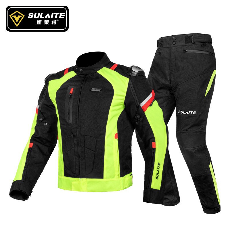 Motorcycle Gear White - SULAITE Motorcycle Jacket Pants Set Men
