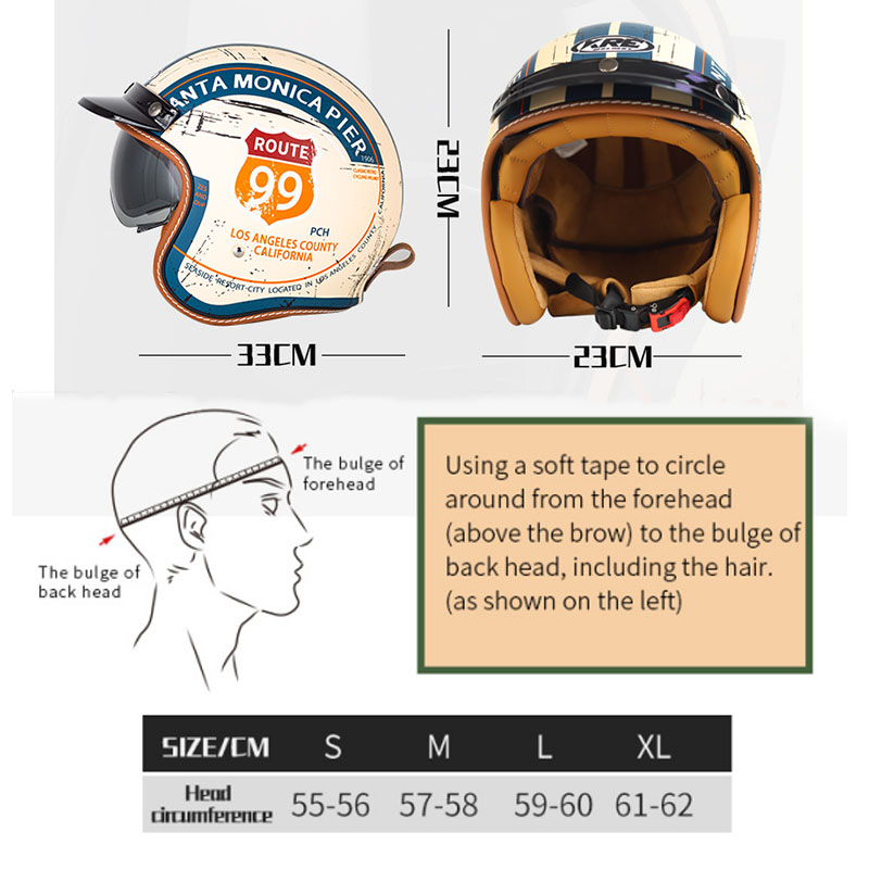Adult Motorcycle Helmet Vintag - Motorcycle Gear Store ulasan dan harga