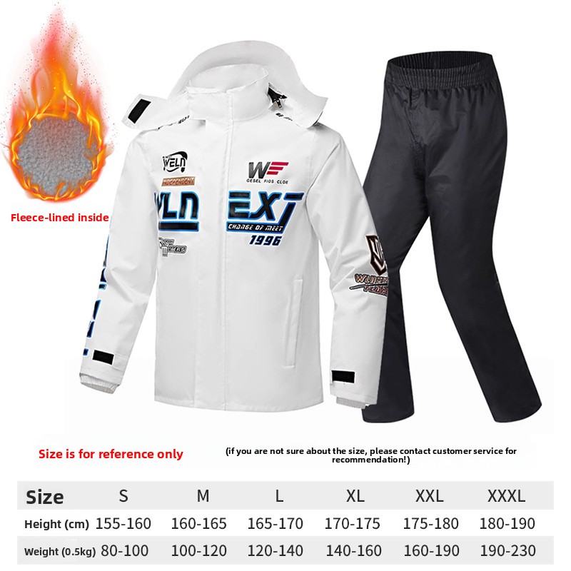 Men's Motorcycle Raincoat Suit - Motorcycle Gear White ulasan dan harga