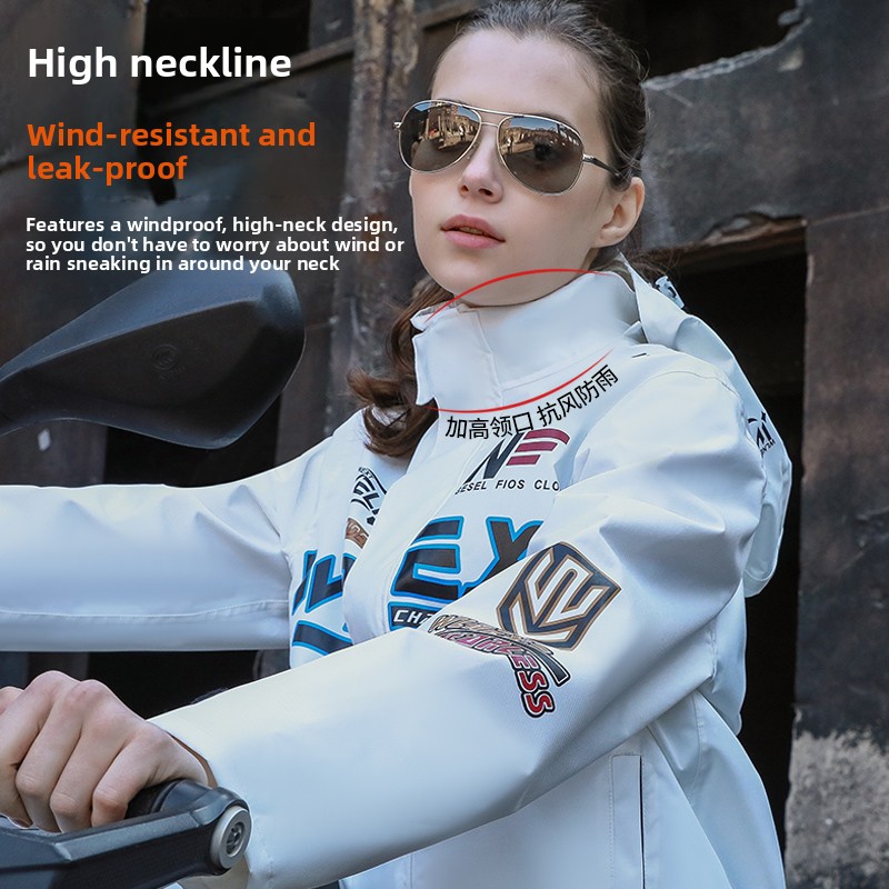 Men's Motorcycle Raincoat Suit - Motorcycle Gear White ulasan dan harga