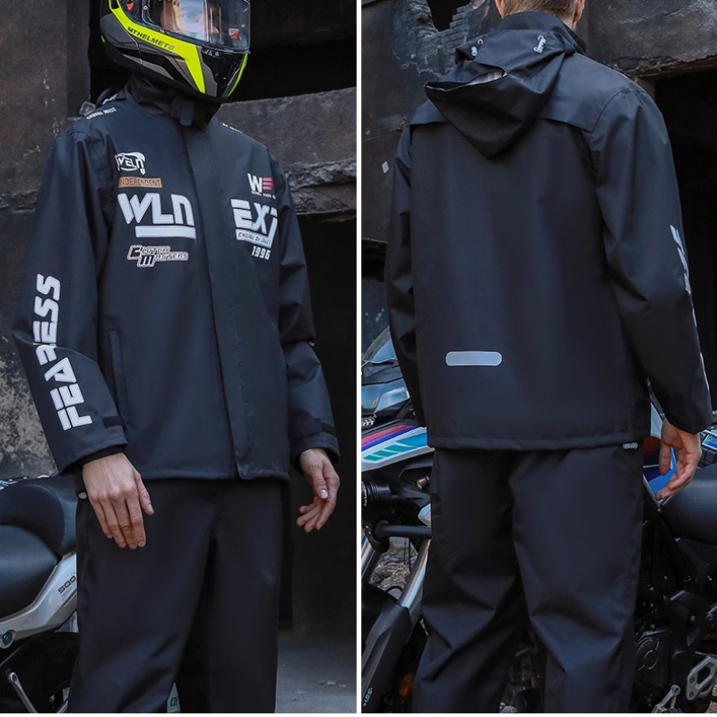 Men's Motorcycle Raincoat Suit - Motorcycle Gear White ulasan dan harga