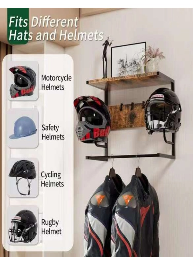 Motorcycle Helmet Wall Mount D - Motorcycle Gear Display Rack ulasan dan harga